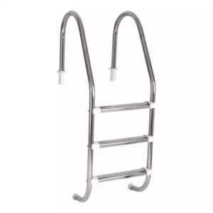 escada 3 degraus para piscina inox 304 com ponteira ABS
