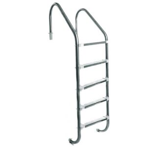 escada 5 degraus para piscina inox 304 com ponteira ABS