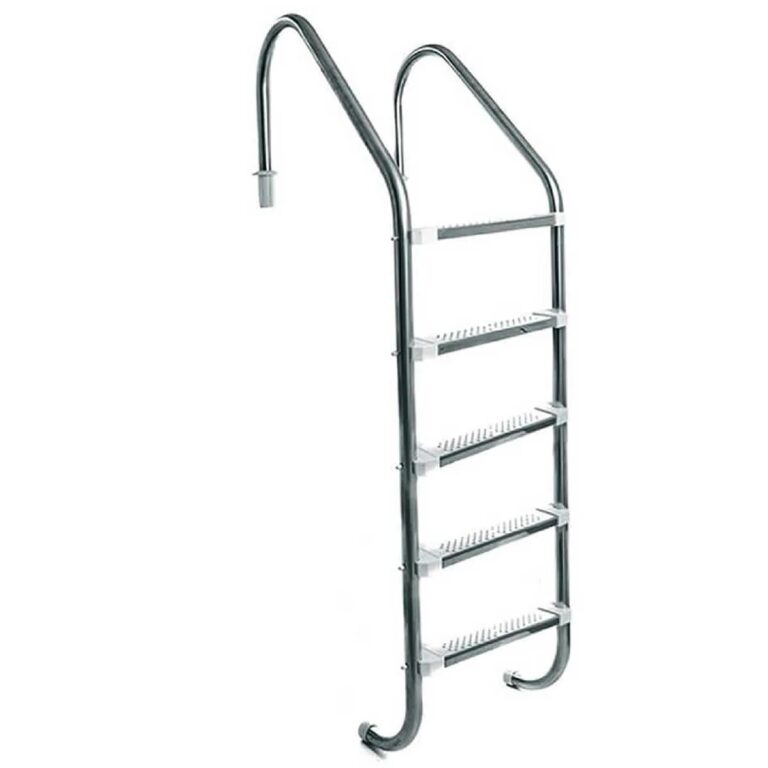 escada 5 degraus para piscina inox 304 com ponteira ABS