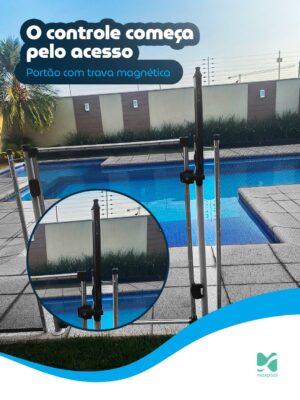 Portão Automático para Cerca de Piscina em Alumínio